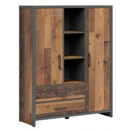 Weston Display Cabinet 120x40x150cm, Oak/Grey | Shelves | prof.lv Viss Online