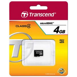 Micro SD-карта памяти Transcend TS4GUSDC4, 4 ГБ, черная | Карты памяти | prof.lv Viss Online