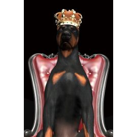 Сигнальная собака в короне на стеклянной фотоглазне 80x120 см (DOGINCROWN80) | Картины | prof.lv Viss Online