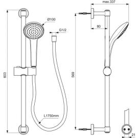 Ideal Standard Idealrain Soft Shower Mixer Black (BD142XG) | Shower sets | prof.lv Viss Online