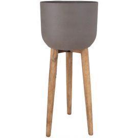Home4You Sandstone Flower Pot with Legs, 36.5x36.5x86cm, Grey (72416) | Flower pots | prof.lv Viss Online