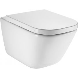 Roca The Gap Rimless Wall-Hung Toilet Bowl with Horizontal (90°) Outlet, with Seat, White (A34H47C000) | Roca | prof.lv Viss Online