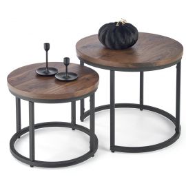 Столик для кофе Halmar Oreo, комплект 53x53x45 см, коричневый/черный | Журнальные столики | prof.lv Viss Online