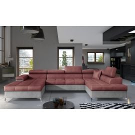 Eltap Eduardo Monolith/Monolith Corner Pull-Out Sofa 60x345x90cm, Pink (Edr_41) | Corner couches | prof.lv Viss Online