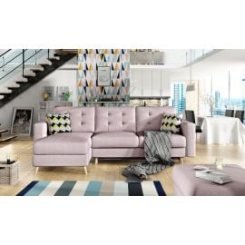 Stūra Dīvāns Izlaižams Eltap Asgard Soro/Zigzag 162x250x97cm Rozā (AsgL_09) | Izvelkamie dīvāni | prof.lv Viss Online