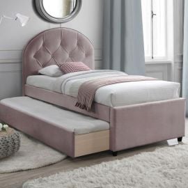 Кровать Home4You Lara односпальная 90x205 см, без матраса, розовая | Kровати | prof.lv Viss Online