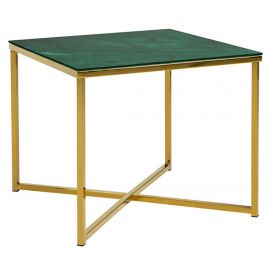 Black Red White Ditra Coffee Table 50x50x42cm, Green/Gold | Living room furniture | prof.lv Viss Online