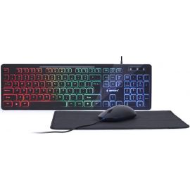 Gembird 3-in-1 Backlight Desktop Set Keyboard + Mouse + Pad US Black (KBS-UML-01) | Gaming keyboards | prof.lv Viss Online