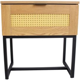 Home4You Sailor Nightstand, 50x30x55cm Oak/Black (45057) | Bedside tables | prof.lv Viss Online
