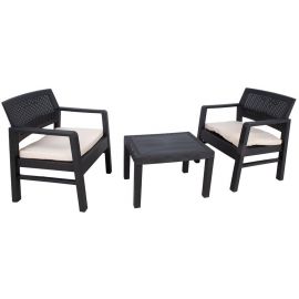 Home4You Kraka Furniture Set Black/Beige (106430) | Outdoor furniture sets | prof.lv Viss Online