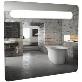 Aqua Rodos Gamma 80 Bathroom Mirror 75x80cm Grey with Integrated LED Lighting (195973) | Bathroom mirrors | prof.lv Viss Online