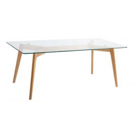 Home4You Helena Glass Coffee Table, 120x60x45cm, Oak (20069) | Glass tables | prof.lv Viss Online
