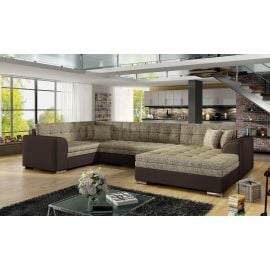 Izvelkams Dīvāns Eltap Damario Berlin/Soft U Veida 190x340x73cm Labais Stūris Bēšs/Brūns (Dam_14) | Izvelkamie dīvāni | prof.lv Viss Online