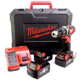 Milwaukee M18 BPD-403C Cordless Hammer Drill 18V, 3x4.0Ah (4933448360) | Drilling machines | prof.lv Viss Online