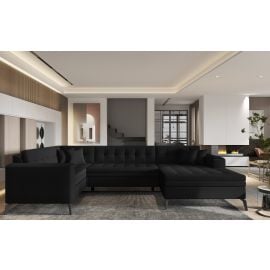 Eltap Montez Flores Corner Pull-Out Sofa 180x340x93cm, Black (CO-MON-RT-10FL) | Sofas | prof.lv Viss Online