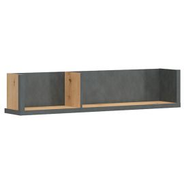 Black Red White Weston Baking Wall Shelf 22x120x25cm, Grey/Light Oak | Hanging shelves | prof.lv Viss Online