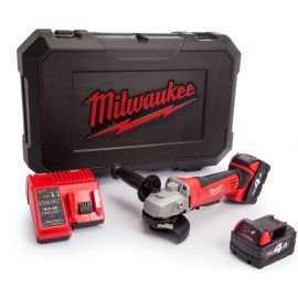 Milwaukee HD18 AG-125-402C Cordless Angle Grinder 18V 2x4Ah (4933441507) | Grinding machines | prof.lv Viss Online