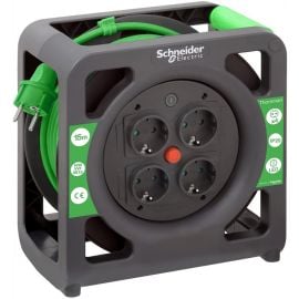 Schneider Electric Thorsman Extension Reel with Grounding 15m, 3x1mm², Black/Green (IMT33135) | Extencions | prof.lv Viss Online