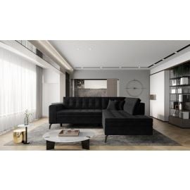 Eltap Lanvin Velvetmat Corner Pull-Out Sofa 210x260x93cm, Black (CO-LAN-RT-10VE) | Corner couches | prof.lv Viss Online