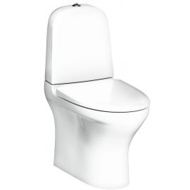 Gustavsberg Estetic 8300 Toilet Bowl Rimless with Horizontal Outlet (90°), Soft Close (QR) Seat, White (GB1183002R1231G) | Toilet bowls | prof.lv Viss Online