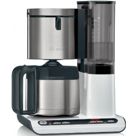 Кофеварка Bosch TKA8A681 с фильтром по каплям, белая/черная/серебристая | Кофе-машины и аксессуары | prof.lv Viss Online