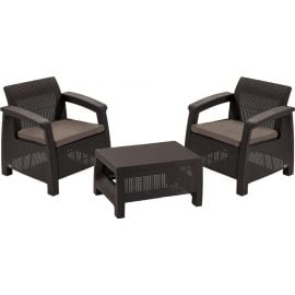 Keter Garden Furniture Set Corfu Weekend Table + 2 Chairs, Brown (17197786) | Outdoor furniture sets | prof.lv Viss Online