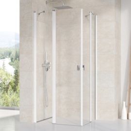 Ravak Chrome 110cm H=195cm CRV2-110 Corner Shower Enclosure Transparent White (1 side) (1QVD0100Z1) | Shower cabines | prof.lv Viss Online