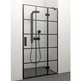 Душевые двери Stikla Serviss Adele 100cm 100ADE+B_D3 Прозрачные Черные | Двери и стены для душа | prof.lv Viss Online