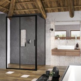 Ravak Blix Slim 90cm BLSPS-90 Shower Wall Transparent Black (X9BM70300Z1) | Shower doors and walls | prof.lv Viss Online