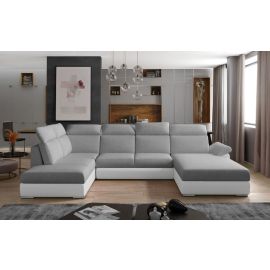 Izvelkams Dīvāns Eltap Evanell Sawana/Soft U Veida 216x330x102cm Labais Stūris Pelēks/Balts (Evl_25) | Izvelkamie dīvāni | prof.lv Viss Online