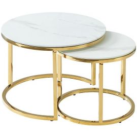 Signal Muse II Coffee Tables, 60x45cm, White, Gold (MUSEIIBMAZL) | Signal | prof.lv Viss Online