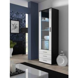 Halmar Soho S1 Display Cabinet, 41x60x192cm, Black/White (CAMA-SOHO-WITRYNA-WYSOKA-S1-CZARNY/BI) | Display cabinets | prof.lv Viss Online