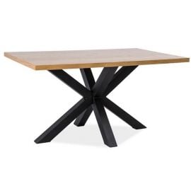 Signal Cross Kitchen Table 150x90cm, Oak/Black | Signal | prof.lv Viss Online