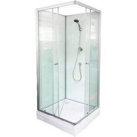 Duschy Branas 80x80cm H=200cm 5500 Square Shower Enclosure (With Shelf) Transparent Chromed | Shower cabines | prof.lv Viss Online