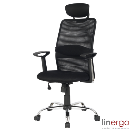 Biroja Krēsls Linergo Apollo Top Ergo, 54x64x124cm, Melns (33-2122-MM) | Biroja krēsli, datorkrēsli, ofisa krēsli | prof.lv Viss Online