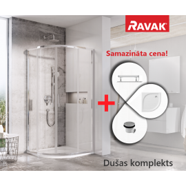 Ravak SET 4 80x80cm H=195cm Shower Enclosure with Tray (23SETBLS1) | Ravak | prof.lv Viss Online