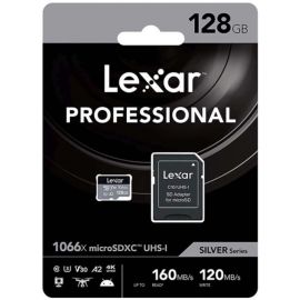 Карта памяти Lexar Micro SD 160 МБ/с со съемным адаптером SD, черно-серая | Носители данных | prof.lv Viss Online