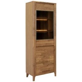 Black Red White Sawira Display Cabinet, 42.5x71x200cm, Oak (S472-REG1D1W/20/7-DBU/DABL) | Display cabinets | prof.lv Viss Online