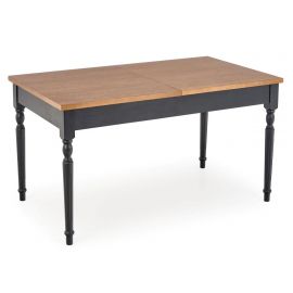 Halmar Rococo Extendable Table 140x80cm, Oak/Black | Halmar | prof.lv Viss Online