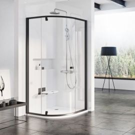 Ravak Pivot 100x100cm H=190cm PSKK3-100 Quarter-circle Shower Enclosure Transparent Black (376AA300Z1) | Shower cabines | prof.lv Viss Online