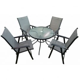 Dārza Mēbeļu Komplekts Besk, Galds + 4 krēsli, Bēšs/Melns (141497) | Outdoor furniture sets | prof.lv Viss Online