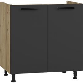 Halmar Vento Free Standing Cabinet, 52x80x82cm, Black/Oak (V-UA-VENTO-DK-80/82-ANTRACYT) | Kitchen cabinets | prof.lv Viss Online
