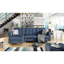 Stūra Dīvāns Izlaižams Eltap Asgard Soro/Botanical 162x250x97cm Tumši Zils (AsgL_11) | Izvelkamie dīvāni | prof.lv Viss Online