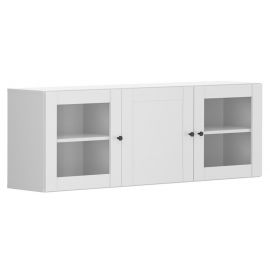 Black Red White Modeo Display Cabinet, 33x150x52cm, White | Display cabinets | prof.lv Viss Online