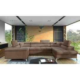 Eltap Thiago Monolith Corner Pull-Out Sofa 43x208x88cm, Brown (Th_12) | Corner couches | prof.lv Viss Online