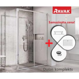 Ravak SET 12L 100x80cm H=195cm Shower Enclosure with Tray (23SETBLS9L) | Shower doors and walls | prof.lv Viss Online