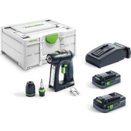 Festool C 18 HPC 4,0 I-Set Аккумуляторный винтоверт/дрель 2x4Ah, 18V (576992) | Сверлильные станки | prof.lv Viss Online