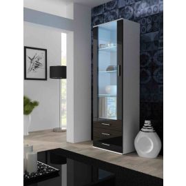 Halmar Soho S1 Display Cabinet, 41x60x192cm, White/Black (CAMA-SOHO-WITRYNA-WYSOKA-S1-BIAŁY/CZ) | Display cabinets | prof.lv Viss Online