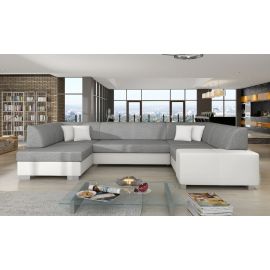 Izvelkams Dīvāns Eltap Havana Sawana/Soft U Veida 207x320x73cm Kreisais Stūris Pelēks/Balts (Hv37) | Izvelkamie dīvāni | prof.lv Viss Online