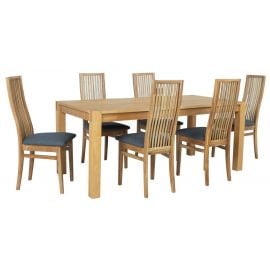 Комплект для столовой Home4You Chicago, Стол + 6 стульев, 180x90x76 см, Дуб (K840019) | Наборы для столовой | prof.lv Viss Online